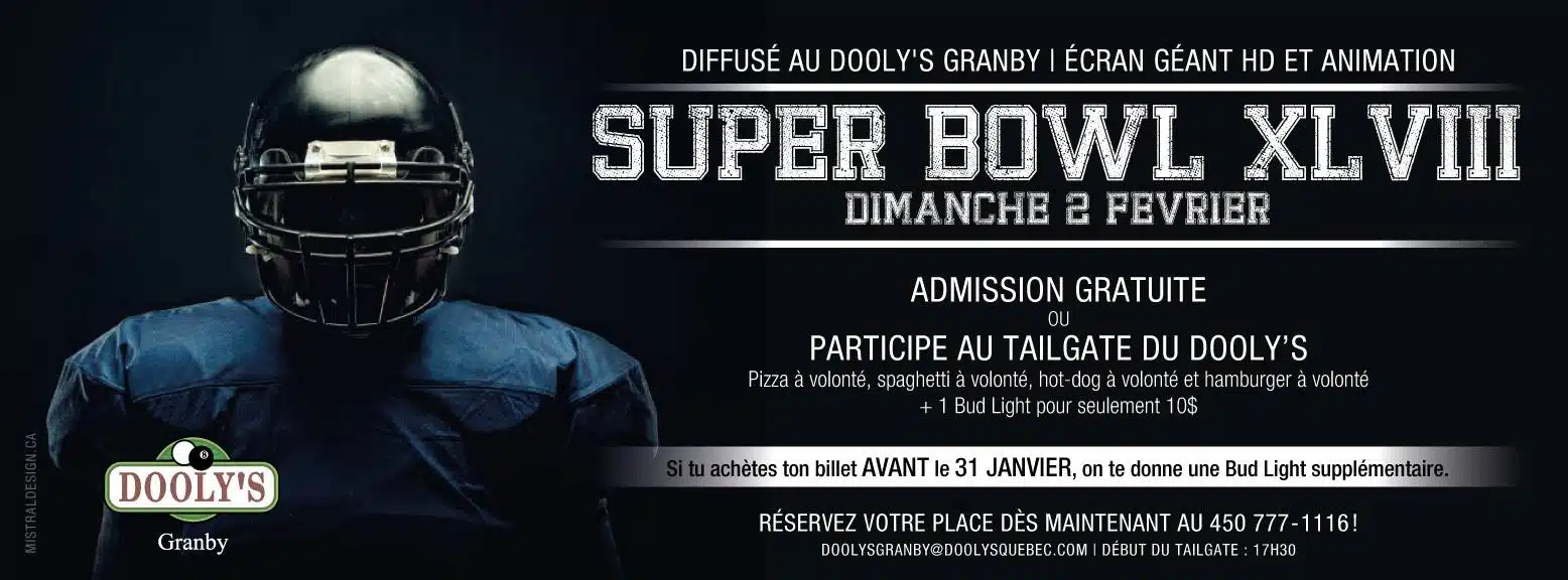 Flyer Super Bowl Doolys — Mistral Design