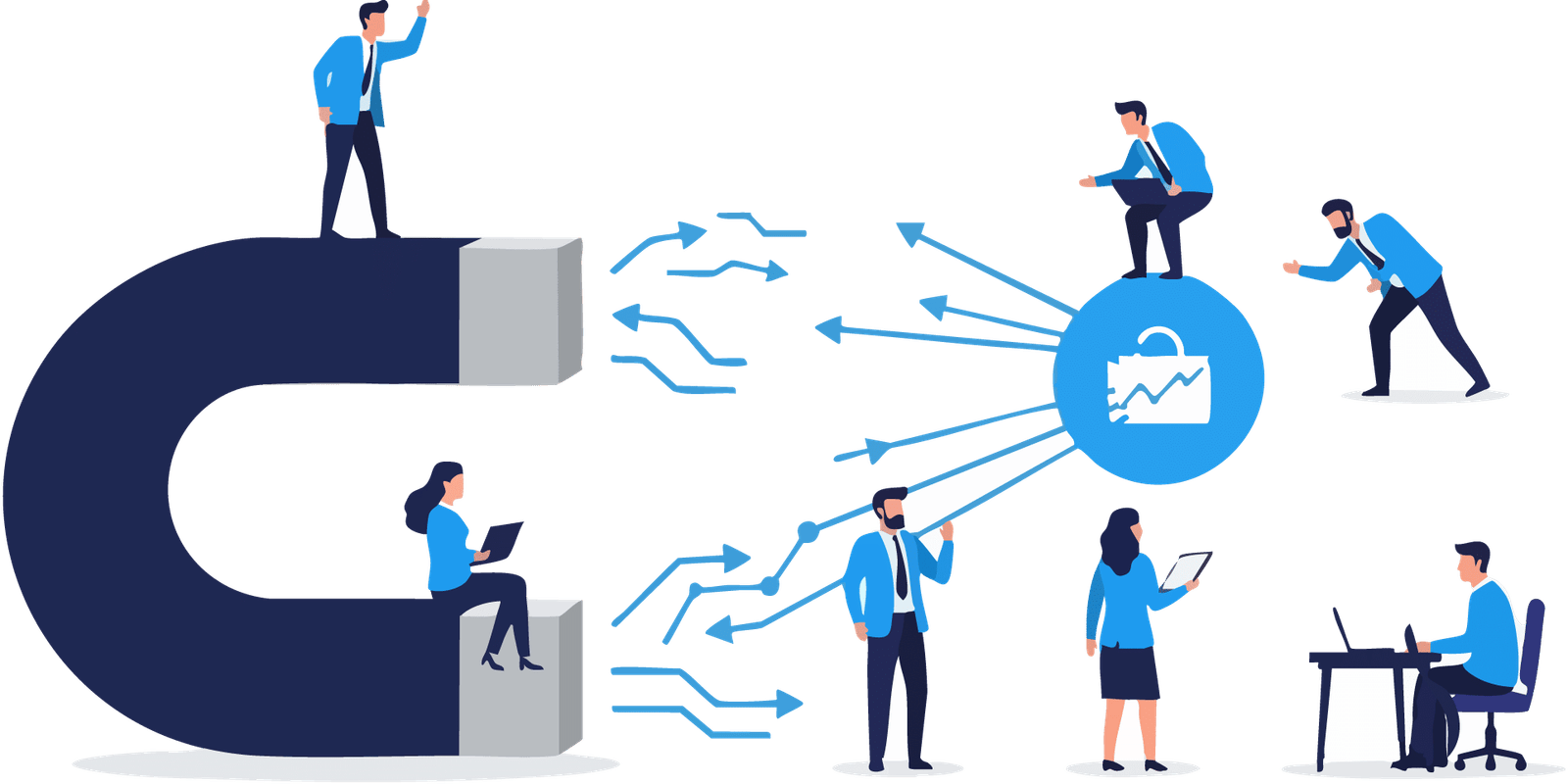 Stratégie marketing attirant des clients cibles comme un aimant