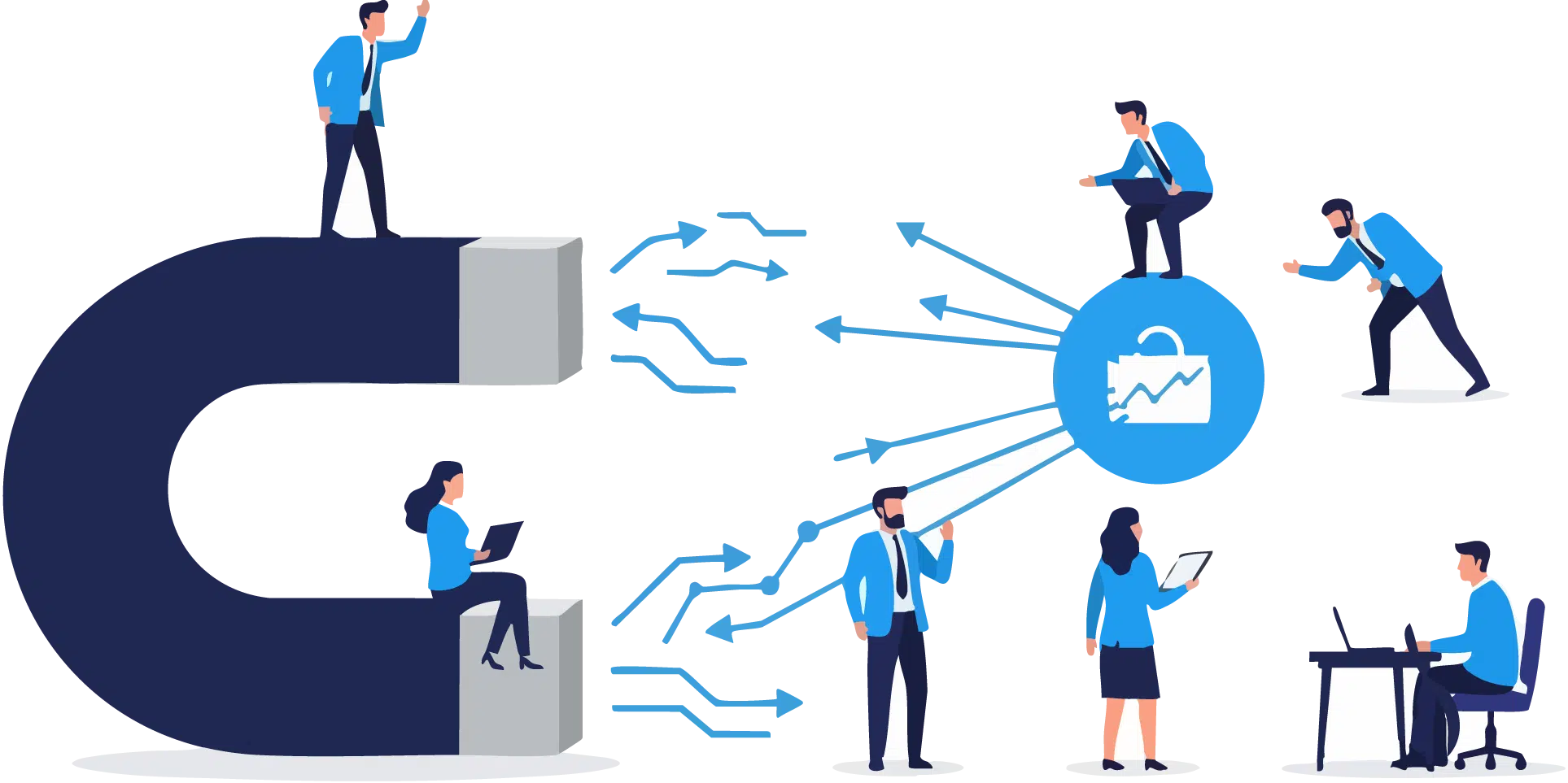 Stratégie marketing attirant des clients cibles comme un aimant