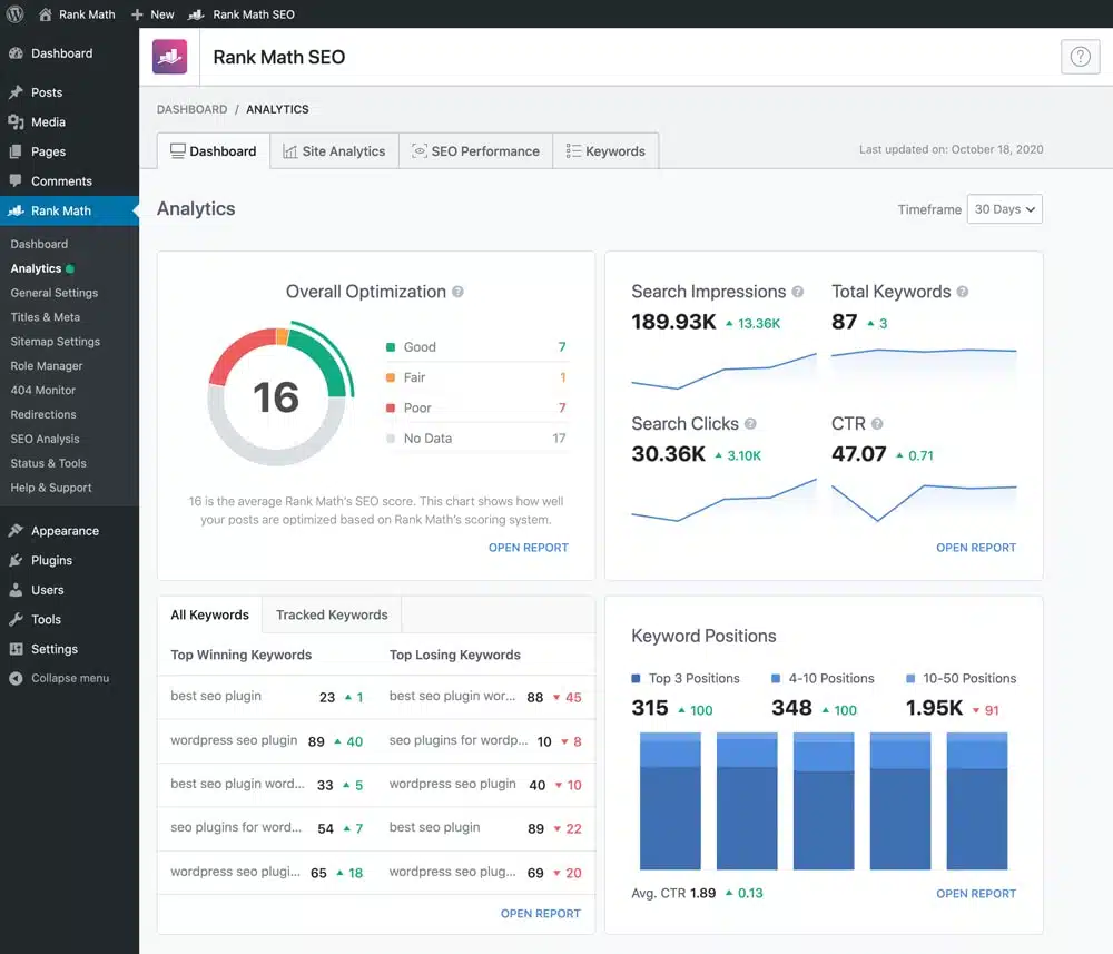 Intégration de Rank Math avec Google Search Console